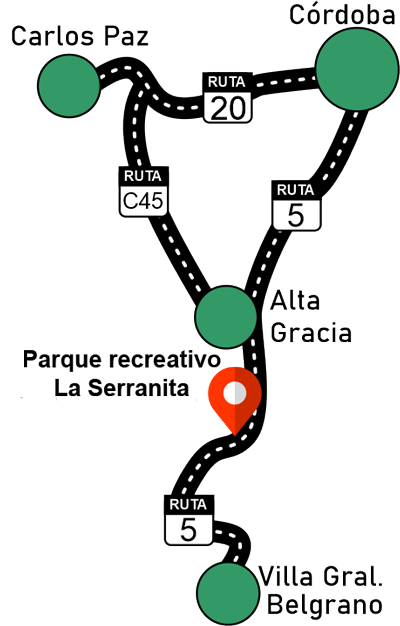 Como llegar a La Serranita desde Córdoba,Villa Carlos paz o Villa general Belgrano